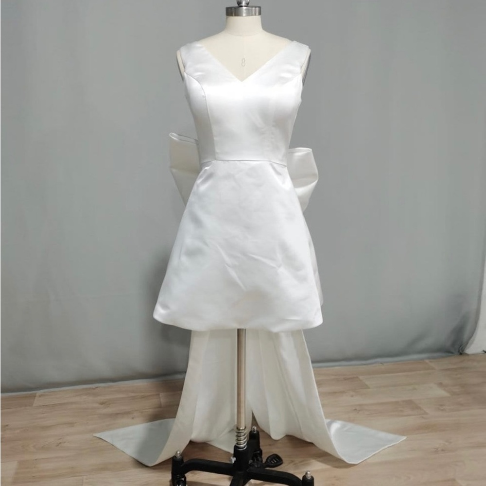 Short Satin Wedding Dress